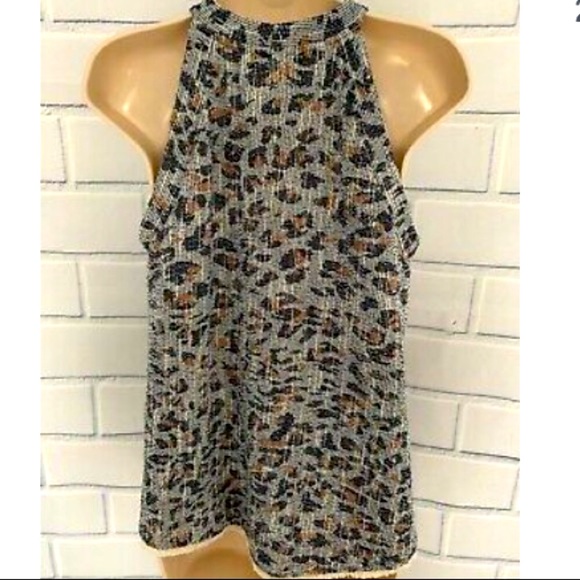 W5 | small halter leopard print top. Fringed hem. Sleeveless - Picture 6 of 15
